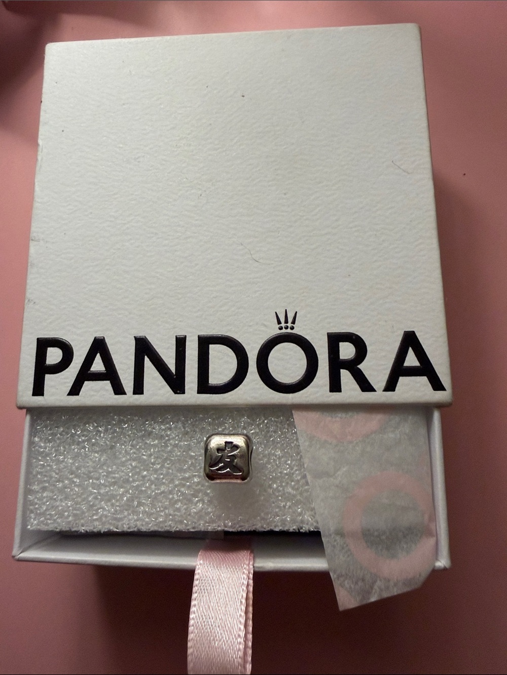 Pandora jewelry box with charm